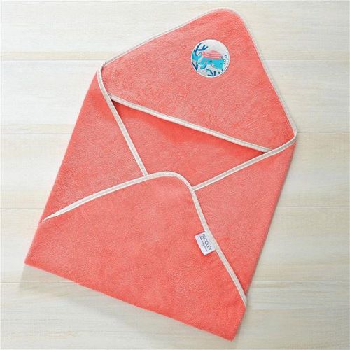 Cape de bain bébé PETITES BETES en coton corail - Becquet - Modalova