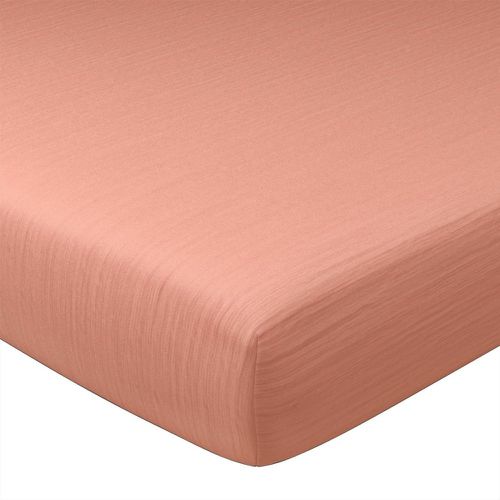 Drap-housse grand bonnet DOUBLE GAZE 90x200x32 poudré - Becquet - Modalova