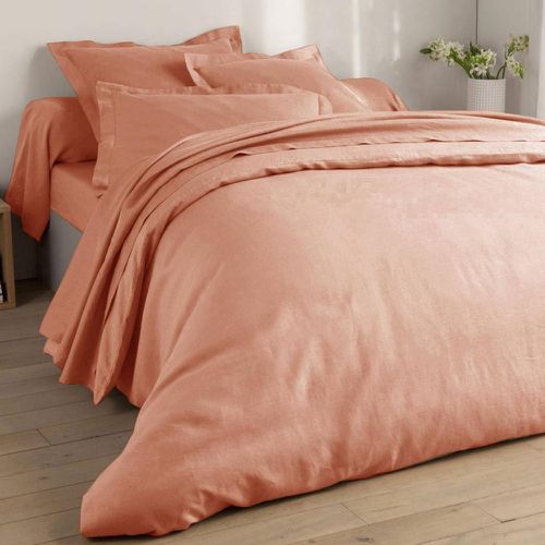 Drap-housse Uni en lin lavé blush - Becquet - Modalova