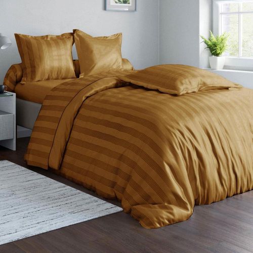 Drap-housse Uni en satin de coton caramel - Becquet - Modalova