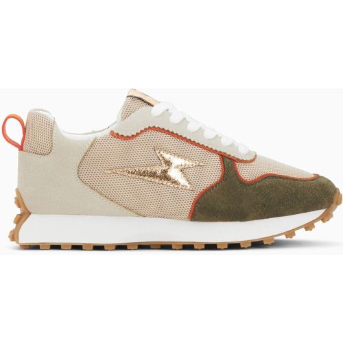 Baskets éclair Lunelle beige et vert à semelle running - Vanessa Wu - Modalova