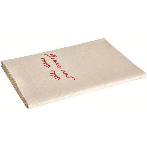 Drap plat 50% coton bio - 50% fibres recyclées BONNE NUIT Lin - Blanc des Vosges - Modalova