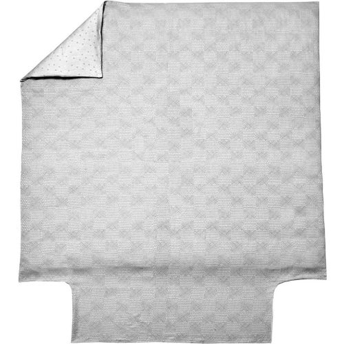 Housse de couette métis jacquard 70% coton - 30% lin GRAMINES perle - Blanc des Vosges - Modalova