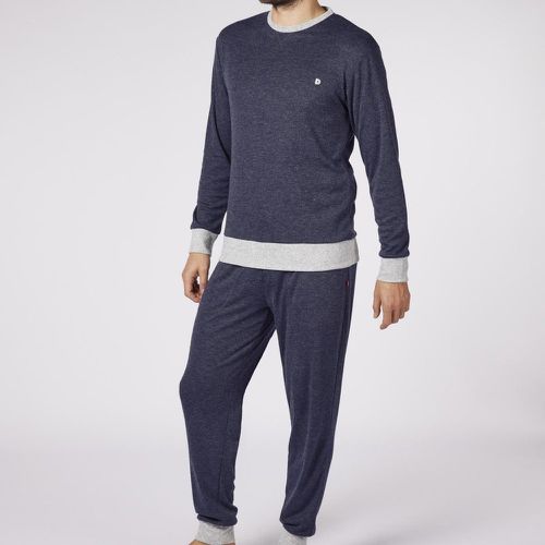 Pyjama Long en Coton - Bleu Chiné et Gris Clair - Dodo Homewear - Modalova
