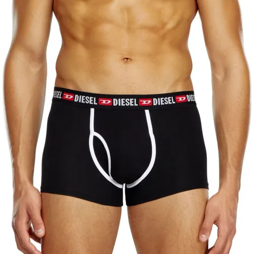 Lot de 3 boxers coton noir avec détail blanc - Diesel Underwear - Modalova