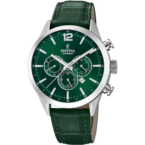 Montre Timeless Chronograph - F20542-7 Bracelet Cuir - Festina - Modalova