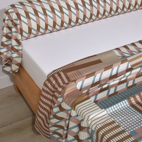 Parure drap plat 240 x 230 cm+ 2 taies 65 x 65 satin FUSION Ambre - Blanc des Vosges - Modalova