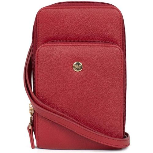 Pochette téléphone avec porte-cartes Stop RFID LUNA foncé en cuir Maya - Hexagona - Modalova