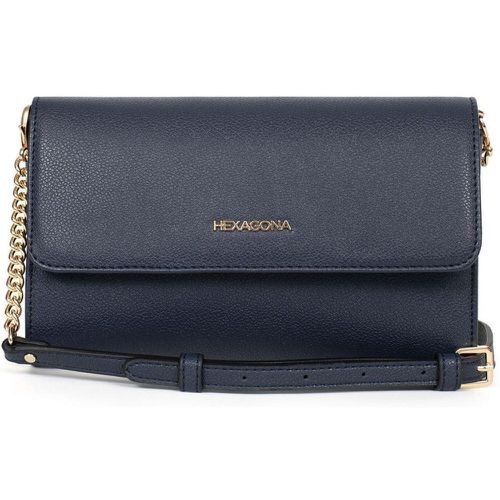 Pochette de soirée Cuir MARY Bleu nuit Queen - Hexagona - Modalova