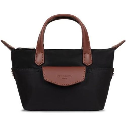 Sac cabas porté main POP Noir/Marron Zoe - Hexagona - Modalova