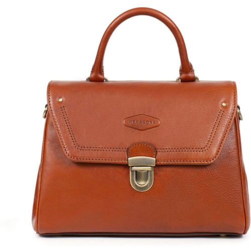 Sac porté main 1 poignée JEANNE en cuir Elia - Hexagona - Modalova