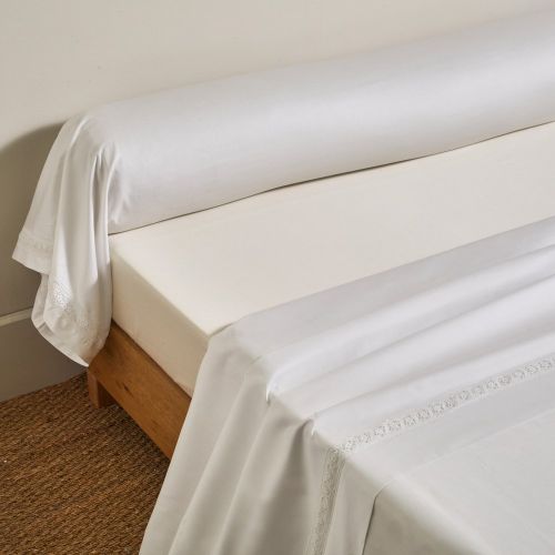 Drap plat en satin de coton HERITAGE - Blanc des Vosges - Modalova
