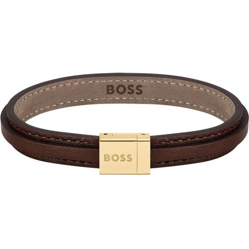 Bracelet pour Homme en Cuir Marron - Hugo Boss Bijoux - Modalova