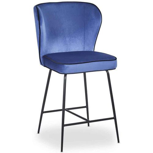 Chaise de bar ELSA Velours Bleu - 3S. x Home - Modalova