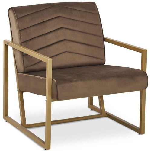 Fauteuil VIDOR Velours Camel Pieds Or - 3S. x Home - Modalova