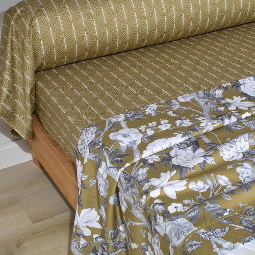 Drap plat satin IMPERIAL Olive - Blanc des Vosges - Modalova