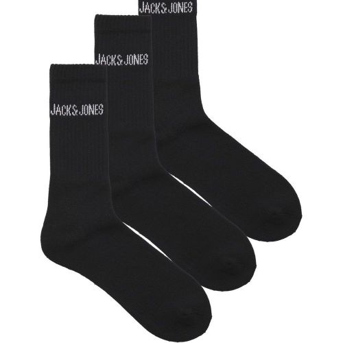 Lot de 3 chaussettes de sport en coton recyclé noir York - jack & jones - Modalova