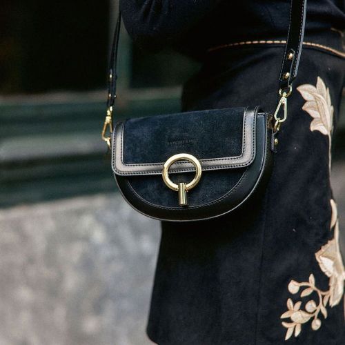 Sac en cuir et daim noir JIM - La Petite Etoile - Modalova