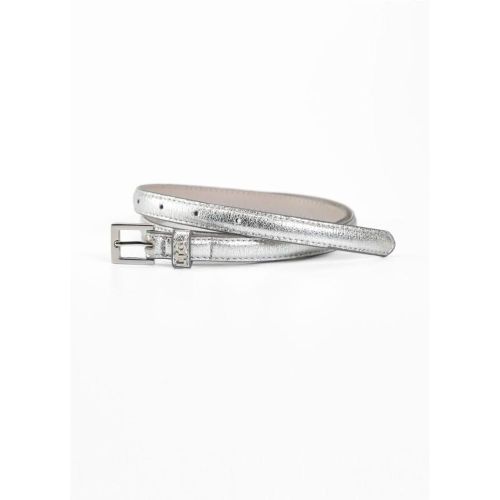 Ceinture fine en cuir STYLO argent Bella - Le Temps des Cerises - Modalova