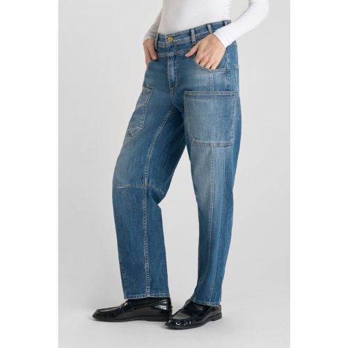 Jeans loose, large balloon taille haute, longueur 34 bleu en coton Elsie - Le Temps des Cerises - Modalova