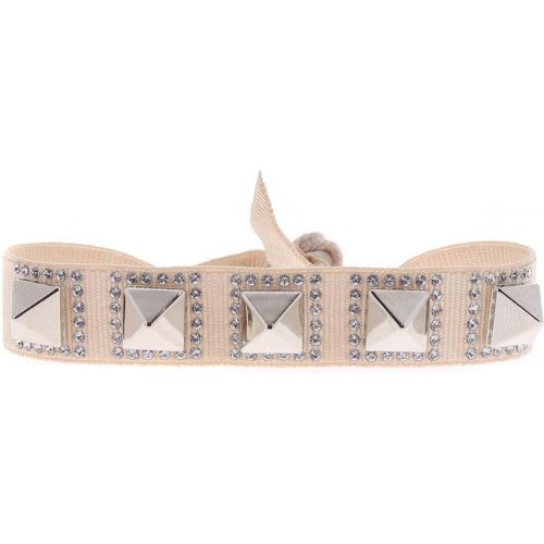 Bracelet A35523 - Bracelet Tissu Métal Argenté Beige - Les Interchangeables - Modalova