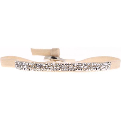 Bracelet A37096 - Bracelet Tissu Beige Cristaux Swarovski - Les Interchangeables - Modalova