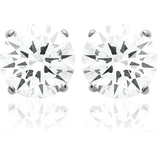 Boucles d'oreille Puces Oxydes rhodié serti griffe classique - Z5055Z06 - Maison de la Bijouterie - Modalova