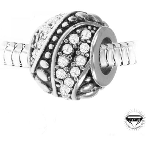 Charm perle orné de cristaux de Bohème et acier par SC Crystal - So Charm Bijoux - Modalova