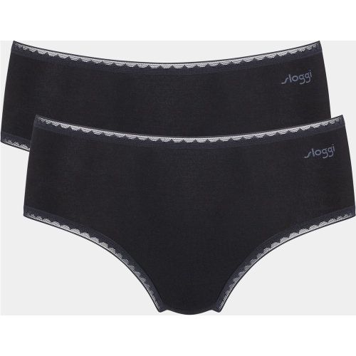 Lot de 2 slips midi Noir GO Midi C2P BLACK en coton - Sloggi - Modalova