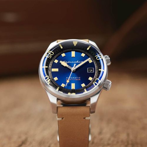 Montre SP-5062-05 - BRADNER Automatique Boîtier Acier Acier Bracelet Cuir Cadran Bleu - Spinnaker - Modalova