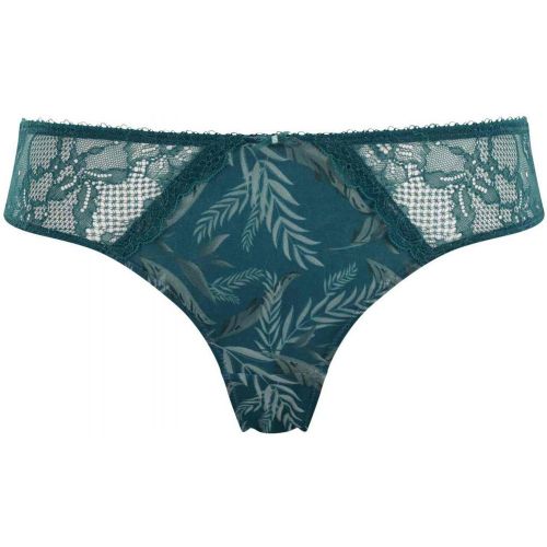 Culotte Brésilienne en Dentelle Ajourée et Tulle Brodé - Bleue - Panache - Modalova