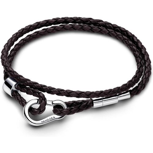 Bracelet Double en Cuir Tressé - Pandora - Modalova