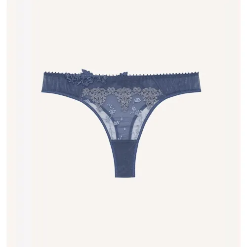 String en tulle brodé - Bleu - Passionata - Modalova