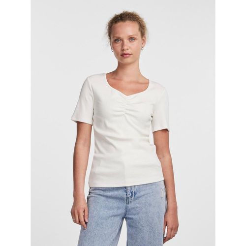 T-shirt slim fit manches courtes en coton Cléo - Pieces - Modalova