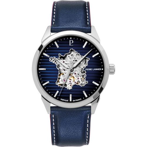 Montre Monarck - 316F166 Bracelet Cuir Bleu - Pierre Lannier - Modalova