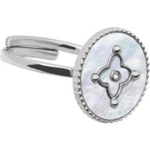Bague Ajustable Pierre Lannier TALLIA Acier é Nacre Blanche - Pierre Lannier Bijoux - Modalova