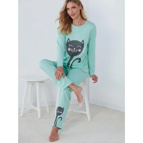 Pyjama 2 pièces t-shirt + pantalon chats en coton - Venca - Modalova