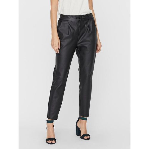 Pantalon en simili cuir noir - Vero Moda - Modalova