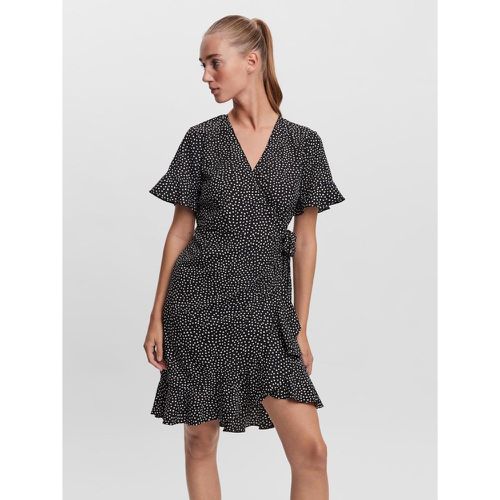 Robe courte Regular Fit Imprimé all over Col en V Manches 2/4 - Vero Moda - Modalova