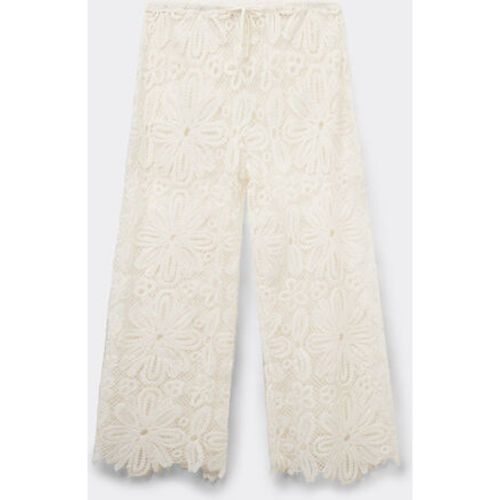 Pantalon palazzo en crochet motif fleurs Taille M-L - Calzedonia - Modalova