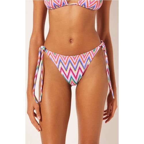 Bas de maillot à lanières Multicolor Chevron Taille XL - Calzedonia - Modalova