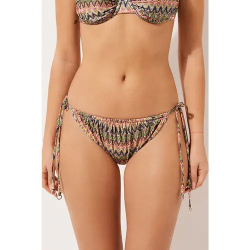 Bas de maillot à lanières Bright Optical Taille L - Calzedonia - Modalova