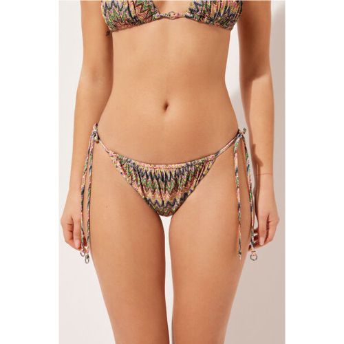 Bas de maillot brésilien à lanières Bright Optical Taille L - Calzedonia - Modalova