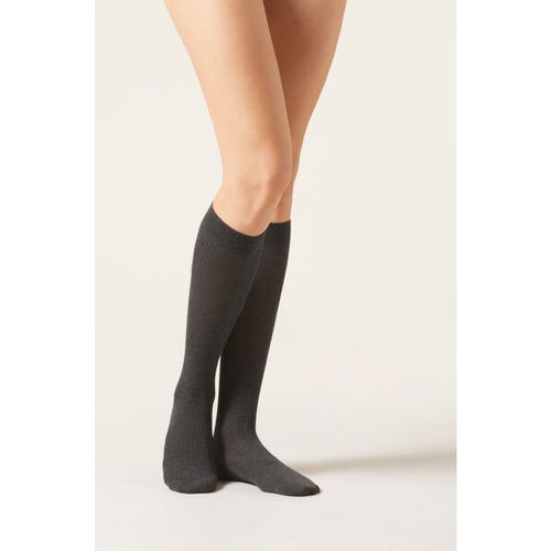 Chaussettes hautes côtelées Taille TAILLE UNIQUE - Calzedonia - Modalova