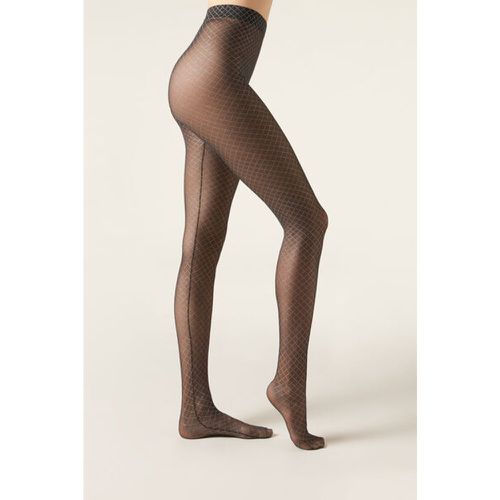 Collant pailleté en tulle avec losanges Taille L - Calzedonia - Modalova