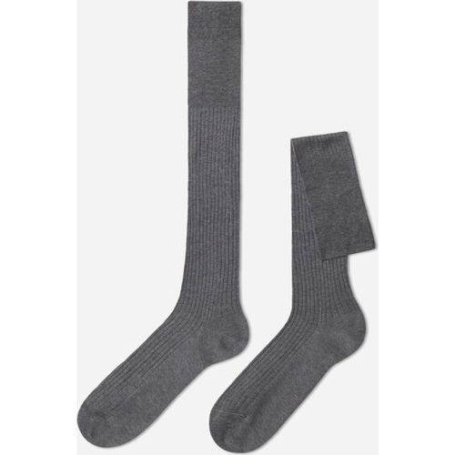 Chaussettes longues côtelées en fil d’Écosse Taille 44-45 - Calzedonia - Modalova