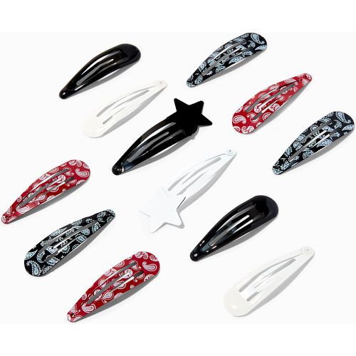 Barrettes clic clac imprimé bandana - Lot de 12 - Claire's - Modalova