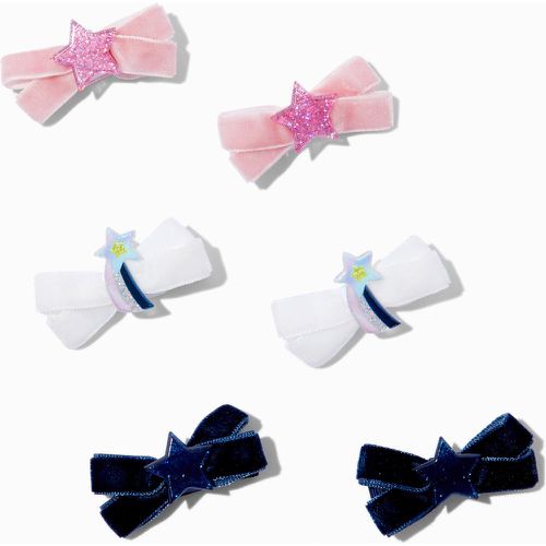 Mini barrettes à nœud en imitation velours étoilées Club - Lot de 6 - Claire's - Modalova