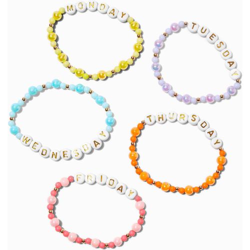 Bracelets élastiques perlés jours de la semaine - Lot de 5 - Claire's - Modalova