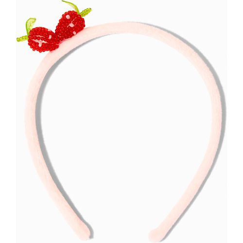Serre-tête fin rose fraises perlées - Claire's - Modalova
